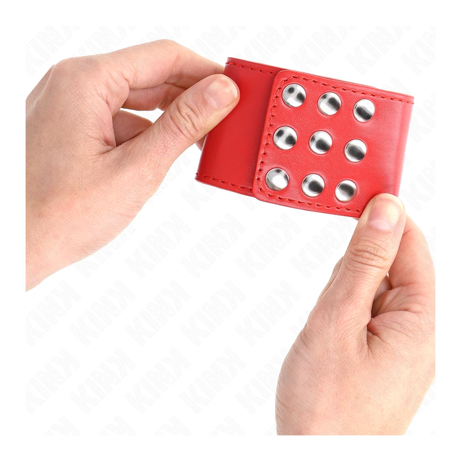 KINK - APPUI-POIGNETS AVEC BOUTON-PRESSION ROUGE RÉGLABLE 19-24 CM X 5,5 CM